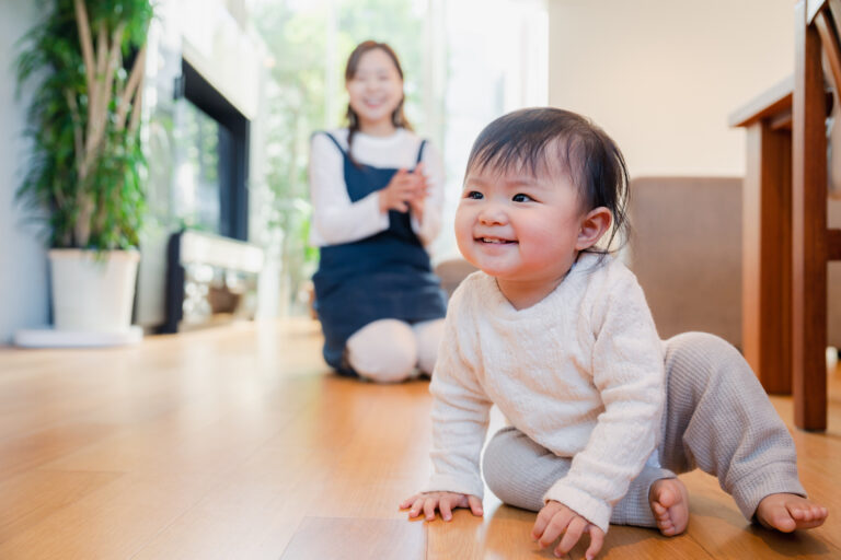 Babysitter taking care of baby